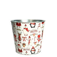 Christmas Zinc Jule Pot D20*18.5cm