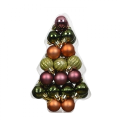 Christmas Bauble Ball Plastic 30mm X34 Ass.