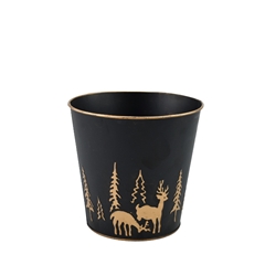 Christmas Zinc Noel Pot D15.5*15cm