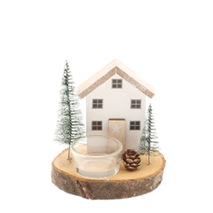 Christmas Tealight Holder House D11*12cm