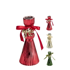 Christmas Candle Holder Bow D6.5*14cm