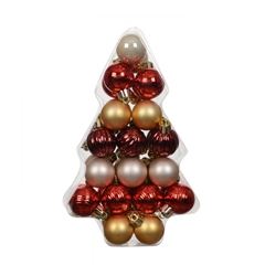 Christmas Bauble Ball Plastic 30mm X34 Ass.