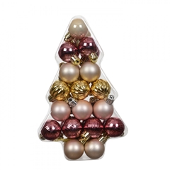 Christmas Bauble Ball Plastic 30mm X34 Ass.