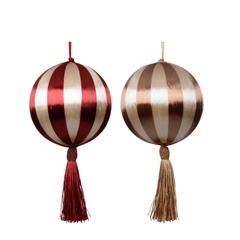 Christmas Bauble Stringball+tassel 80mm Ass.