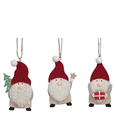 Christmas Hanging Santa 10.5cm Ass.