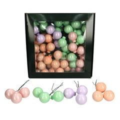 Christmas Bauble Ball/wire 25mm Pearl X144
