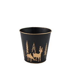 Christmas Zinc Noel Pot D13*12.5cm