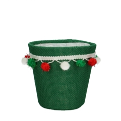Sale Christmas Potcover Pompon D13.5*13cm