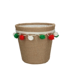 Sale Christmas Potcover Pompon D13.5*13cm