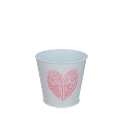 Love Zinc Pot Lovebird D12.5*11.5cm