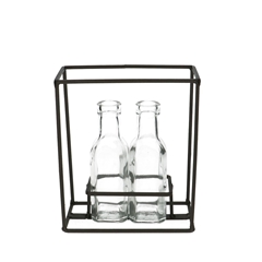 Glass Bottle Rack+2bottle D03/5*16cm