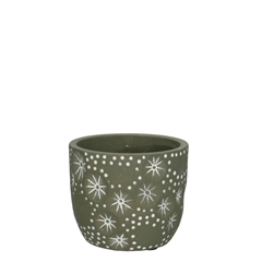Christmas Ceramics Pot Flake/star D11*10.5cm