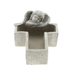 All Saints Planter Cross+angel 25*17.5*12cm
