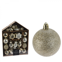 Christmas Bauble Christmas Mix Plastic 3-11cm X32