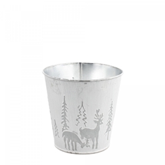 Christmas Zink X-mas Pot D12.5*12.5cm