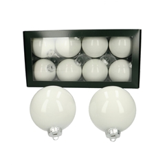 Christmas Bauble Ball 80mm Pearl X8