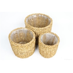 Basket Sets Manatee Grass S/3 D25*20cm