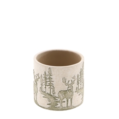 Christmas Ceramics Reindeer Pot D11*10cm