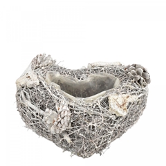 All Saints Twig Planter Heart D20*7cm