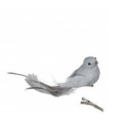 Christmas Deco Bird Glit./clip 16cm