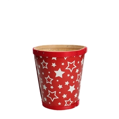 Christmas Wood Stars Pot D13*14cm