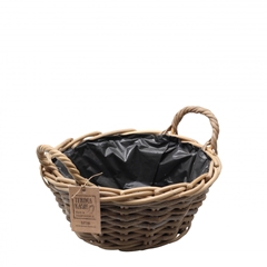 Baskets Rattan Terima Tray+handle D26*12cm
