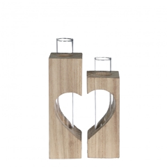 Love Frame Heart+tube S/2 D04*14.5cm