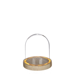 Glass Cloche Led D12*13.5cm Batt.incl.