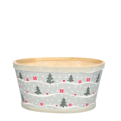 Christmas Wood Xmas Tray 22*18*11cm