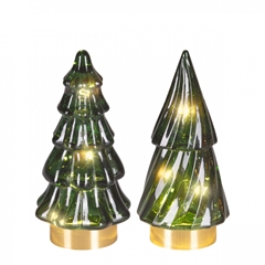 Christmas Led Tree Glass D06*13cm Ass.