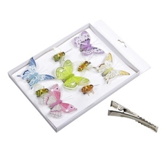 Spring Butterfly/bee/clip 05/8cm X9
