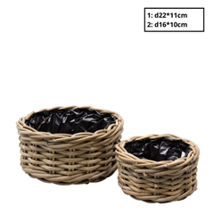 Basket Sets Rattan Terima Tray S/2 D22*11cm