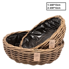 Basket Sets Rattan Terima Bowl S/2 D40*13cm