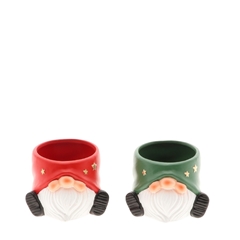 Christmas Ceramics Gnome Pot D08*7cm