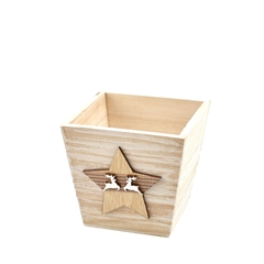 Christmas Wood Star Tray D11*10cm