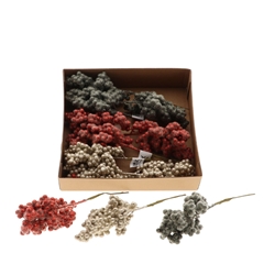 Christmas Deco Frost Berry/wire 8cm