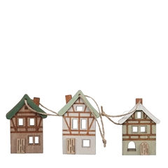 Christmas Hanging House Wood 5.5*8.5cm