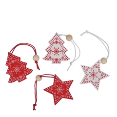 Christmas Hanging Christmas Wood 5cm Ass.
