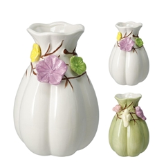 Ceramics Vase Bird/flower D13.5*20cm