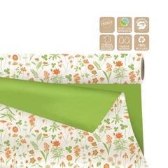 Cellophane Roll 80cm 25m Duo Mat Flowers Clayrt