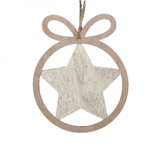 Christmas Hanging Wood Star D8.5cm