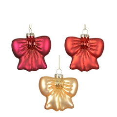 Christmas Bauble Hanging Bow 85mm