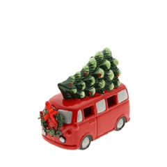 Christmas Led Bus+christm.tree 13.5*6.5*11.5cm