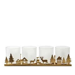 Christmas Glass Frame Xmas+4pot 35*9*10cm