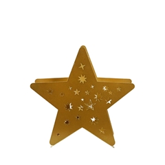 Christmas Glass Frame Star Met.28*9*28cm