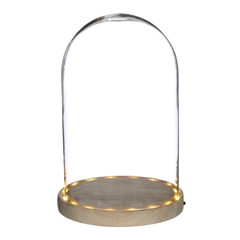 Glass Cloche Led Cloche D17*25.5cm Batt.incl.
