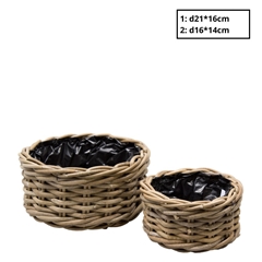 Basket Sets Rattan Terima Tray S/2 D21*16cm