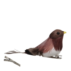 Christmas Deco Bird/clip 12.5*3cm
