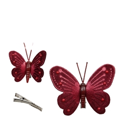 Christmas Deco Butterfly/clip 5-8cm