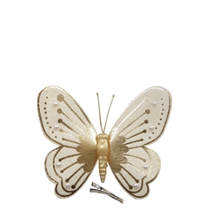 Christmas Deco Butterfly/clip 12*9.5cm